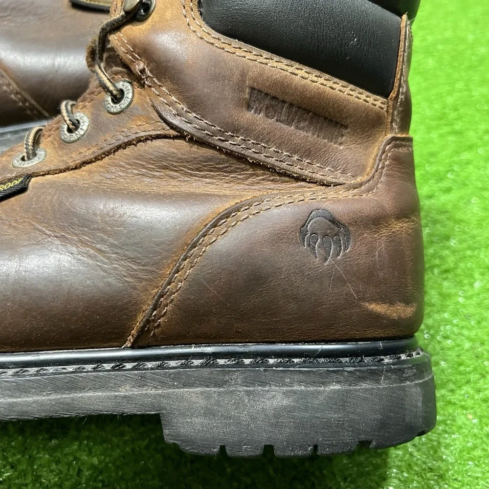 Wolverine Leather Work Book 7.5 Floorhand Waterproof Steel Toe‎ Brown EUC